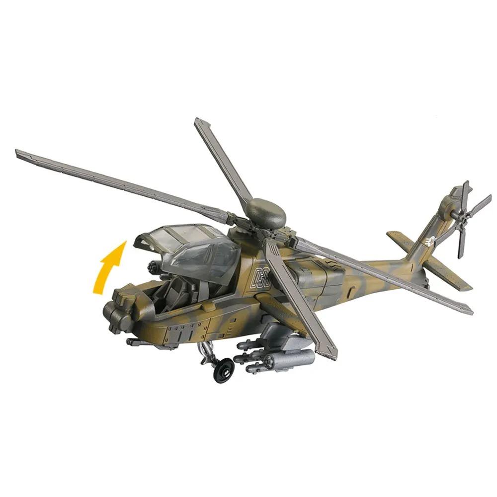 1/72 Scale Aircraft Ah-64 Helicopter Gunships Plane 3d Puzzle Assembly ABS Plastic Model Plane Kits Building Blocks Model Airpla