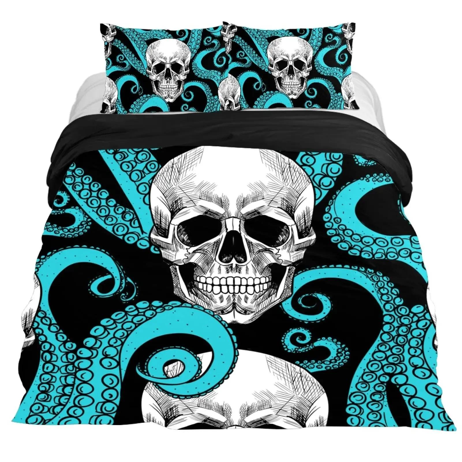 

Lucifer Morningstar Satanic Duvet Cover Set Satanic Bedding Set Full Size Queen Size,Gothic Skull Bedspreads Comforter Cover Set 70x133cm