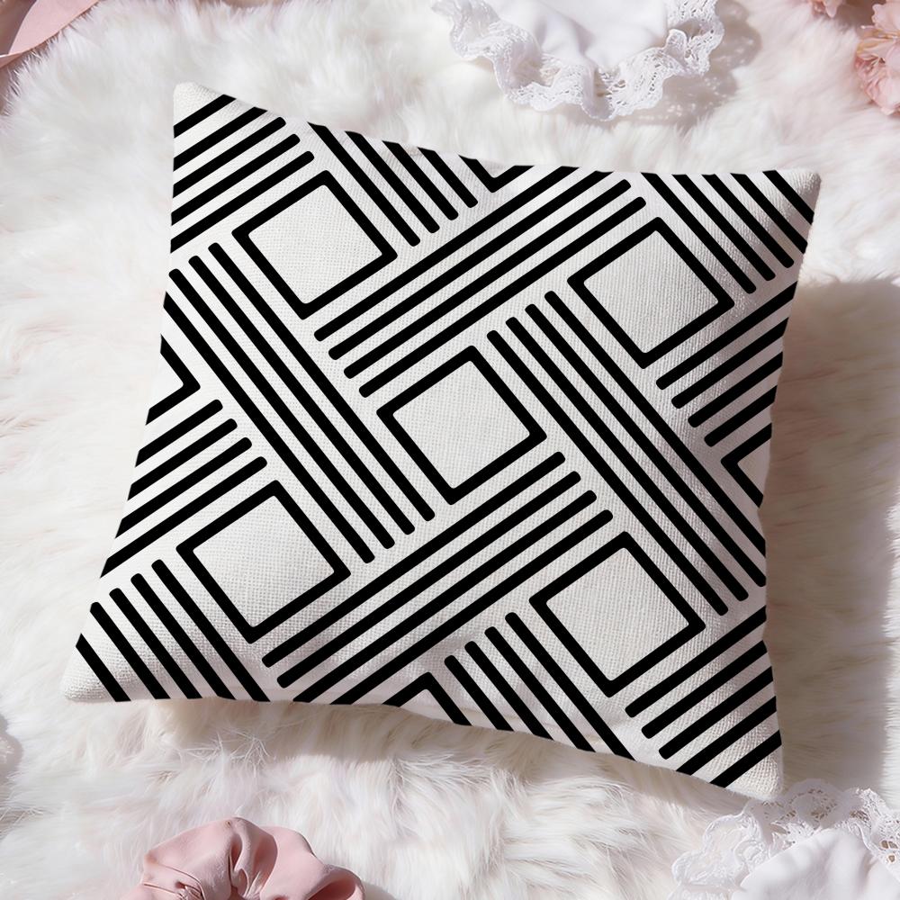 Geometric Patterns Cushion Cover Premium Comfort Reversible Pillow Cove Two In One Design for Any Room  Car Interior