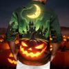 Men's Casual Long Sleeve Shirt with Halloween Print for Spring Fall