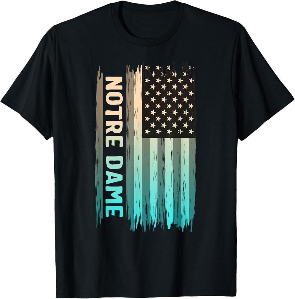 Notre Dame City French Paris France Tourist Vacation Flag T-Shirt Unisex T-Shirt XL