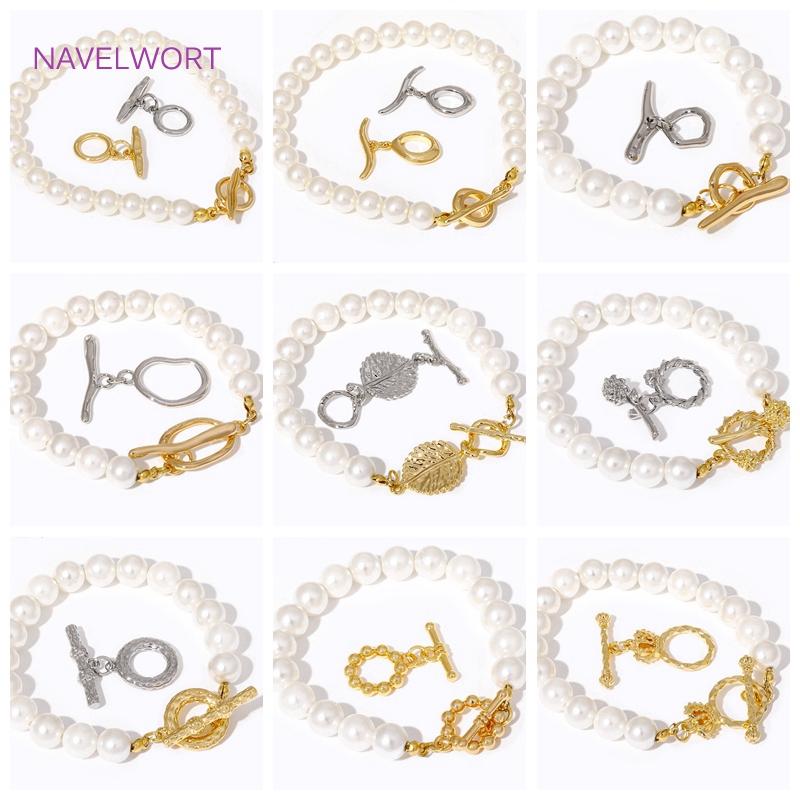 18K Gold Plated End Beads Toggle Clasp Brass Irregular Round OT Clasp For Jewelry Making Findings DIY Jewelry Accessories