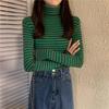 Herbst Winter Gestreiften Rollkragen Gestrickte Pullover für Frauen Neue Langarm Top Frauen Pullover Alle-spiel Bodenbildung Shirt