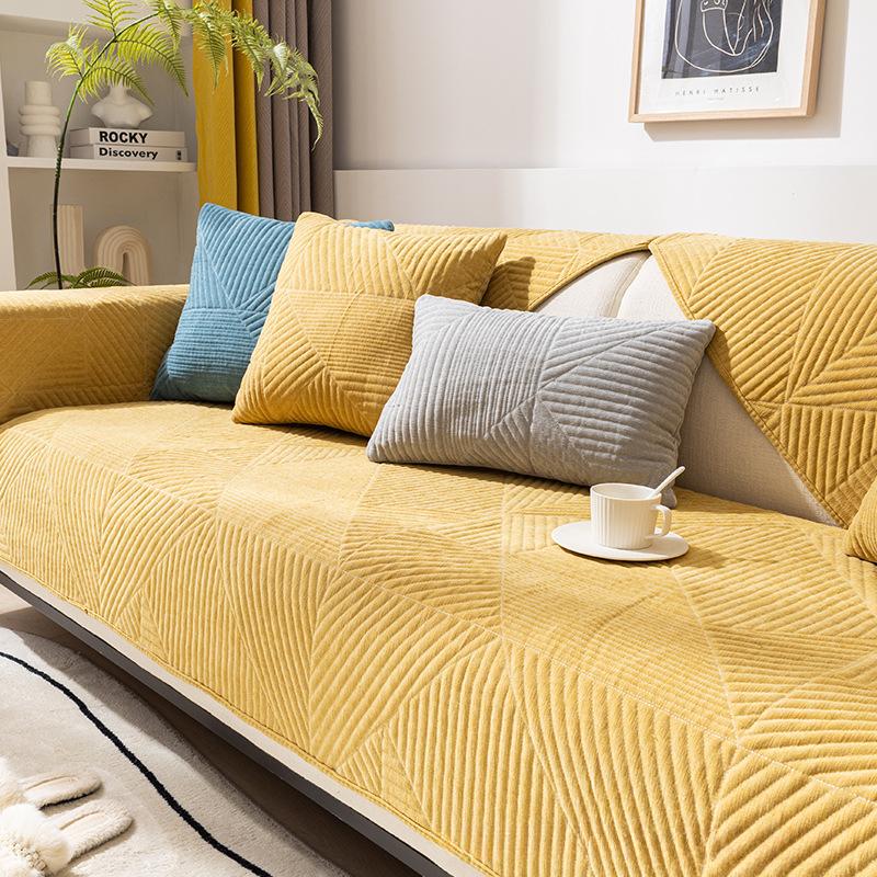 Sofa Cushion Non-slip Four Seasons General Chenille Modern Simple Cushion Backrest Armrest Towel Leather Sofa Set Cover Cover Cloth