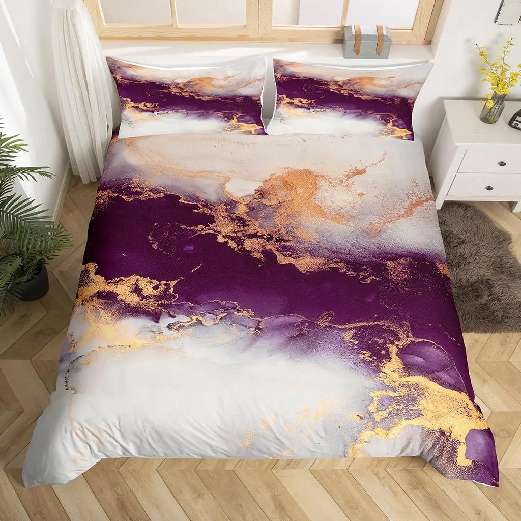 Comforter Marble Bedding Set Marbling Modern Abstract Art Tie Dye Comforter Stone Marble Twin Full King Size