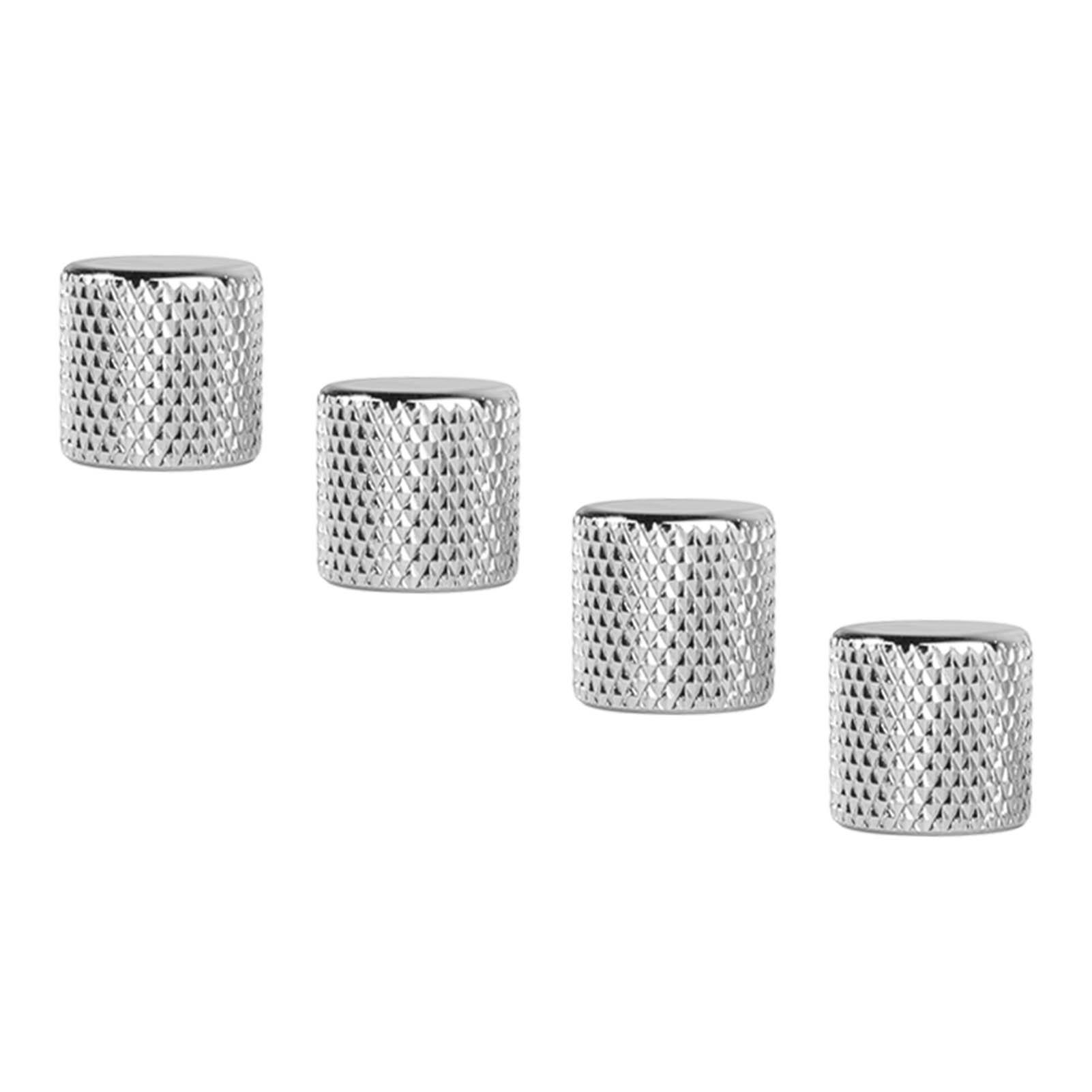 

4 шт. набор ручек для электрогитары металлический колпачок потенциометра регулятор громкости тембра для баса серебристый серебряный