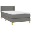 3130146 vidaXL Lit à sommier tapissier avec matelas Gris foncé 80x200 cm Tissu