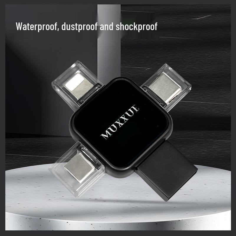 Cross-Shaped Luminous USB Flash Drive 128GB: 4-in-1 High-Speed Dual-Use for Phone & Computer, Available In 256GB