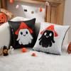 Halloween Ghost Pillow Cover Reversible Sequin Decor Throw Pillow Case Sofa Cushion Festive Home Decor for Christmas