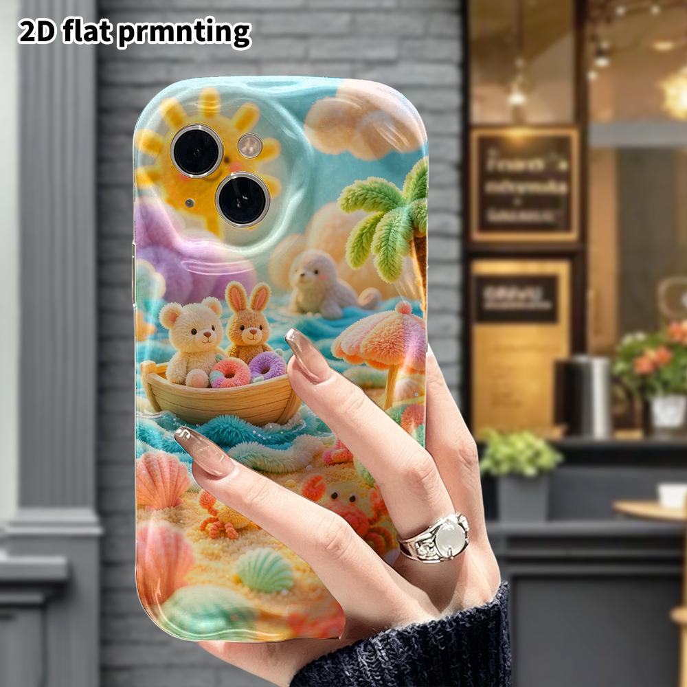 Phone Case: 2D flat, suitable for iPhone 18 17 16 15 14 13 12Pro protective case, seaside boat adventure, perfect Christmas and Halloween holiday gift