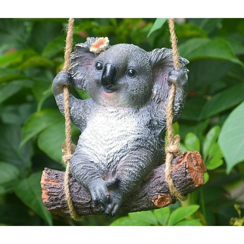 Krásná Houpající se Koala Medvěd Panda Veverka ZOO Závěsná Socha Venkovní Figurky pro Patio Dvůr Zahradní Dekorace Řemesla