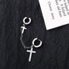 Earrings Punk Titanium Steel Cross Men Ear Cuff Dangle Earrings Korean Stud Earrings Women Ear Clip