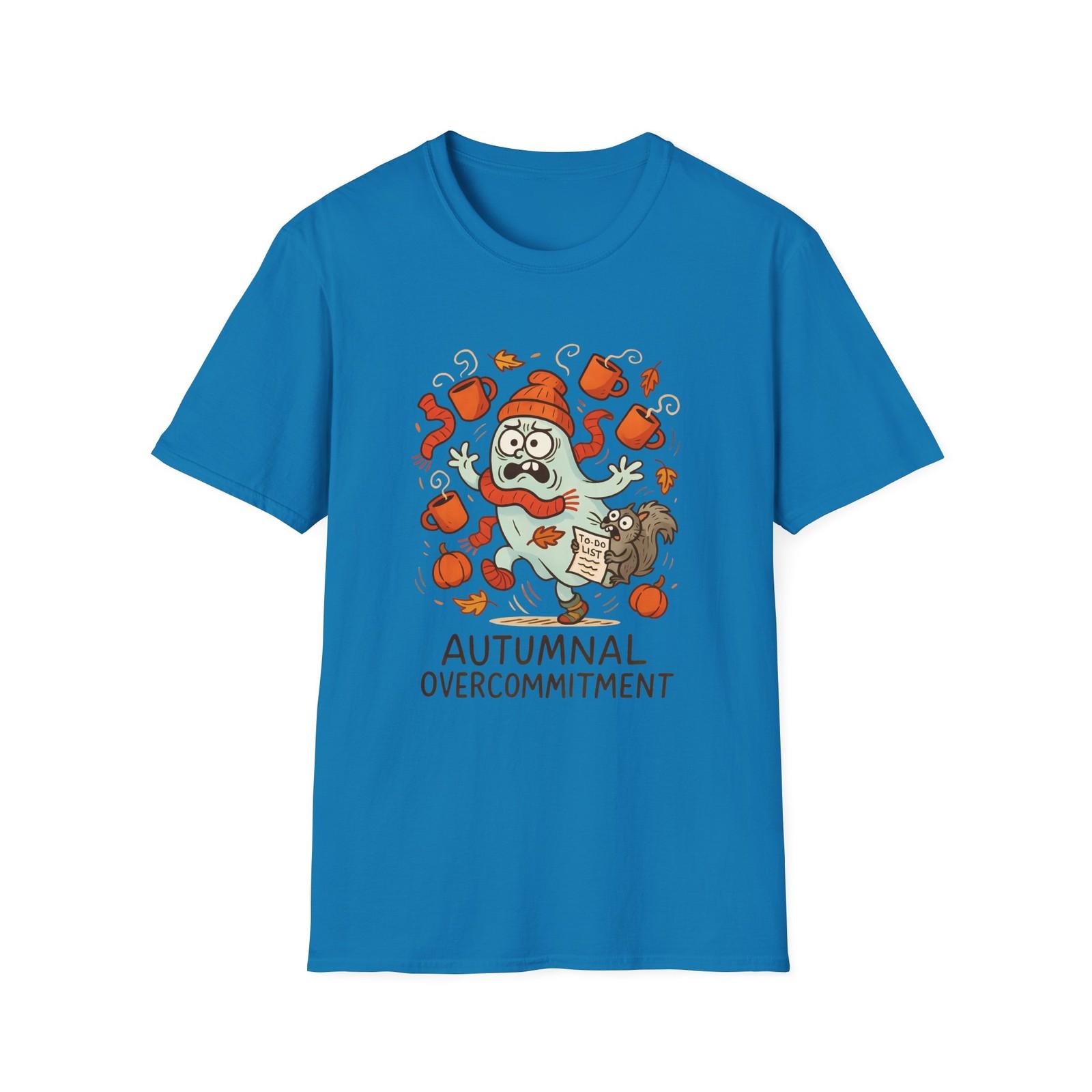 Unisex Softstyle T-Shirt Mens Womens Tees Top Frantic Ghost Pumpkins Squirrel Funny Chaotic Fall 2XL