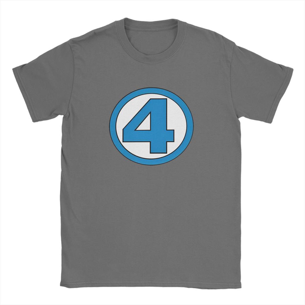 The Fantastic 4 T-Shirts Men  Vintage Cotton Tees Crewneck Short Sleeve T Shirts Birthday Gift Clothes