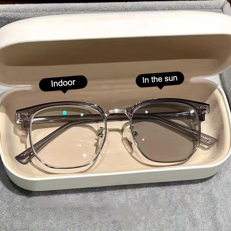 Photochromic Glasses Half Frame Anti Blue Sunglasses Eye Protection Computer Eyeglasses Eyewear For Women Men