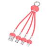 Keychain Silicone Keychain  Charge Data Cable,Line Suitable For Type C One Drag Three Fast Charge Data Cable