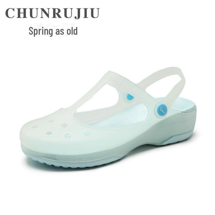 Mary Jane Women's Non-Slip Beach and Nurse Shoes - EVA Sole & TPU Upper, Eco-Friendly Jelly Sandals