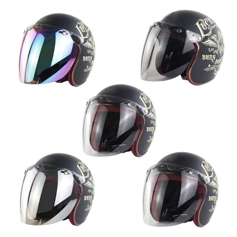 Universal Open Face Retro Helmet Visor Odorless Lens 3-snap Shield Visor Design