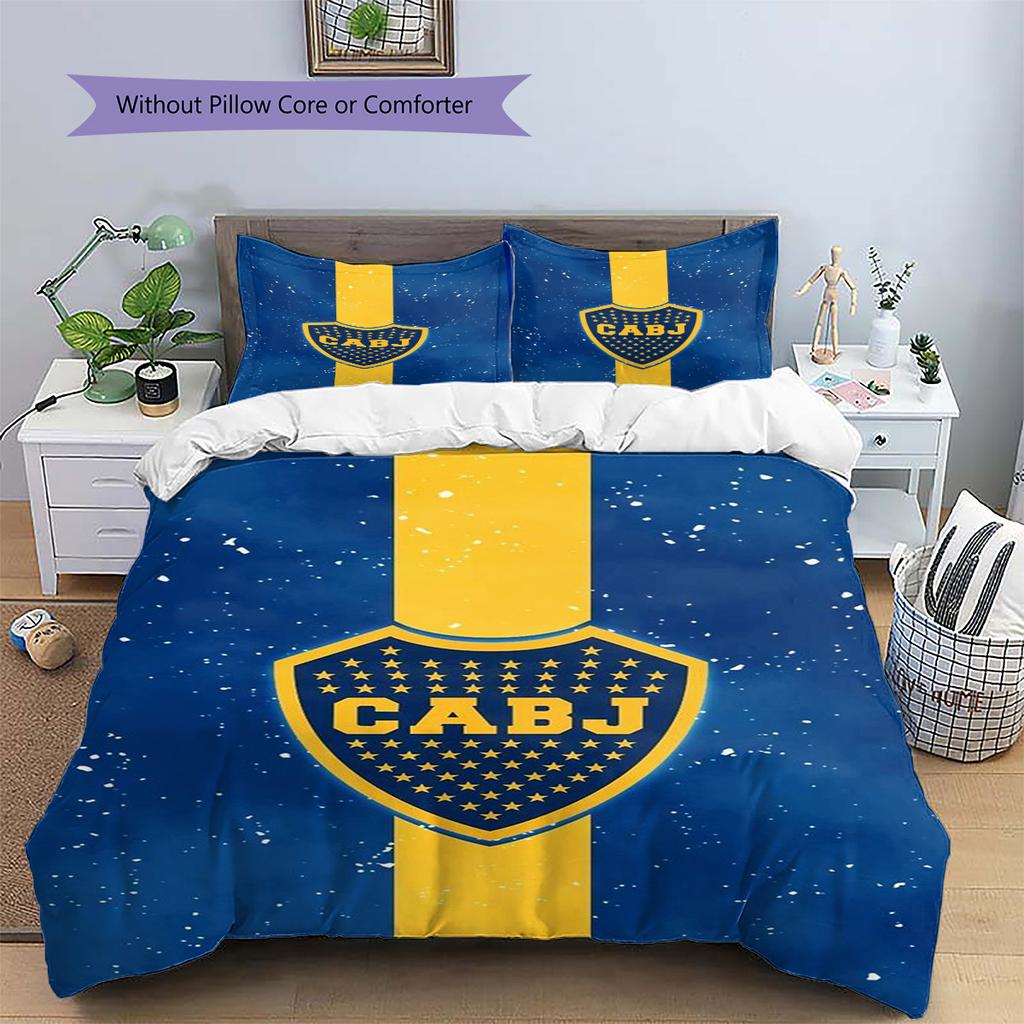 Boca Juniors Pattern Bedding Set Quilt Cover Pillowcase Home Decor Gift (1 * duvet cover + 2 * pillowcase, without core)