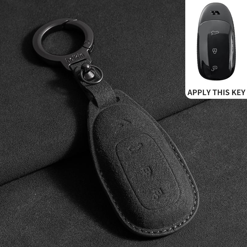 Car Smart Remote Key Case Cover Fob For LEADING IDEAL Lixiang L6 L7 L8 L9 ONE Li Auto Key Case Shell Suede Keychian Accessories