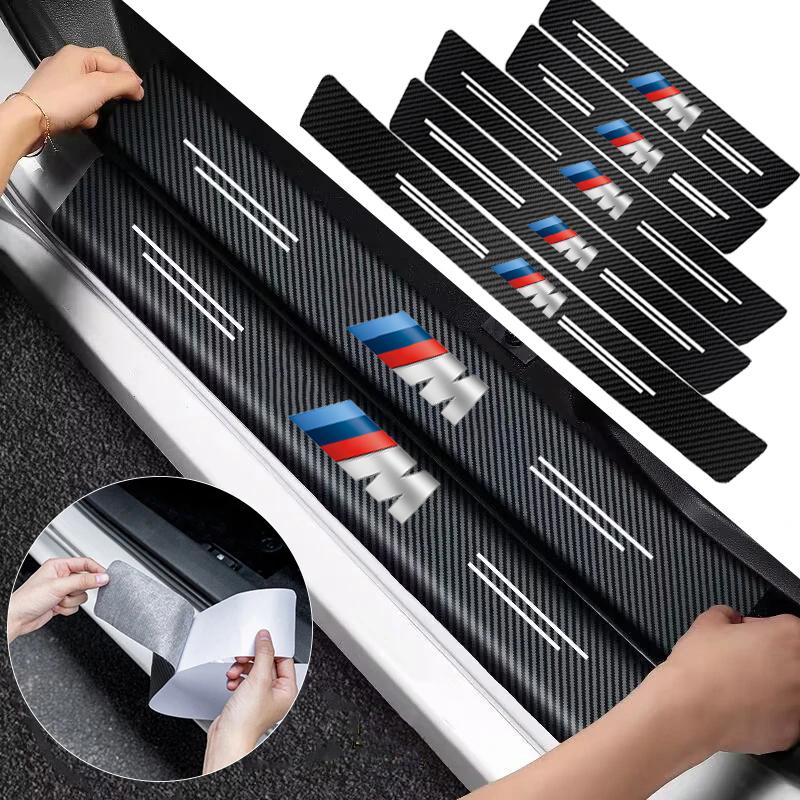 2026 Hot BMW Car Door Carbon Fiber Sill Protector Stickers For M Performance E92 E91 X3 F10 E90 F30 F40 E46 E60 F20 X5 E70 E39 E36 E87 X7 HP5