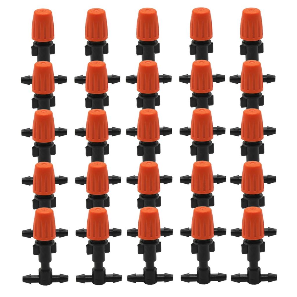 25x Adjustable Atomizing Nozzles Drip Irrigation Spray Emitters Easy To Connector