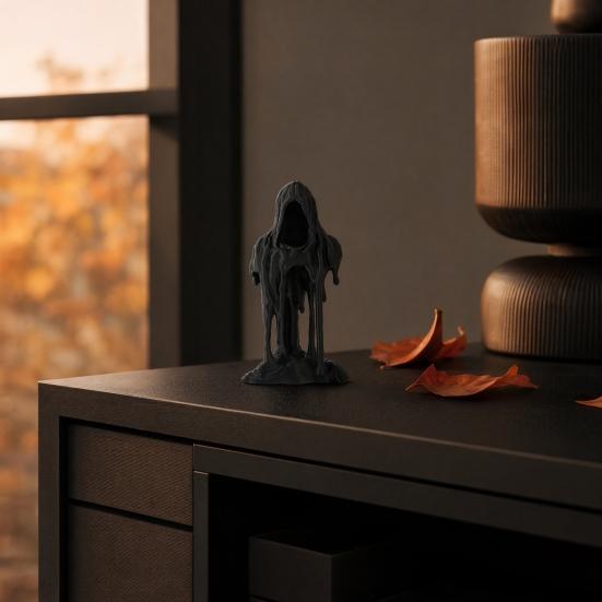 3D Printed Grim Reaper Statue Decor, Halloween Desk Figurine, Cute & Spooky Desk Ornament, Home Office Shelf Decor Gift for Kids & Friends