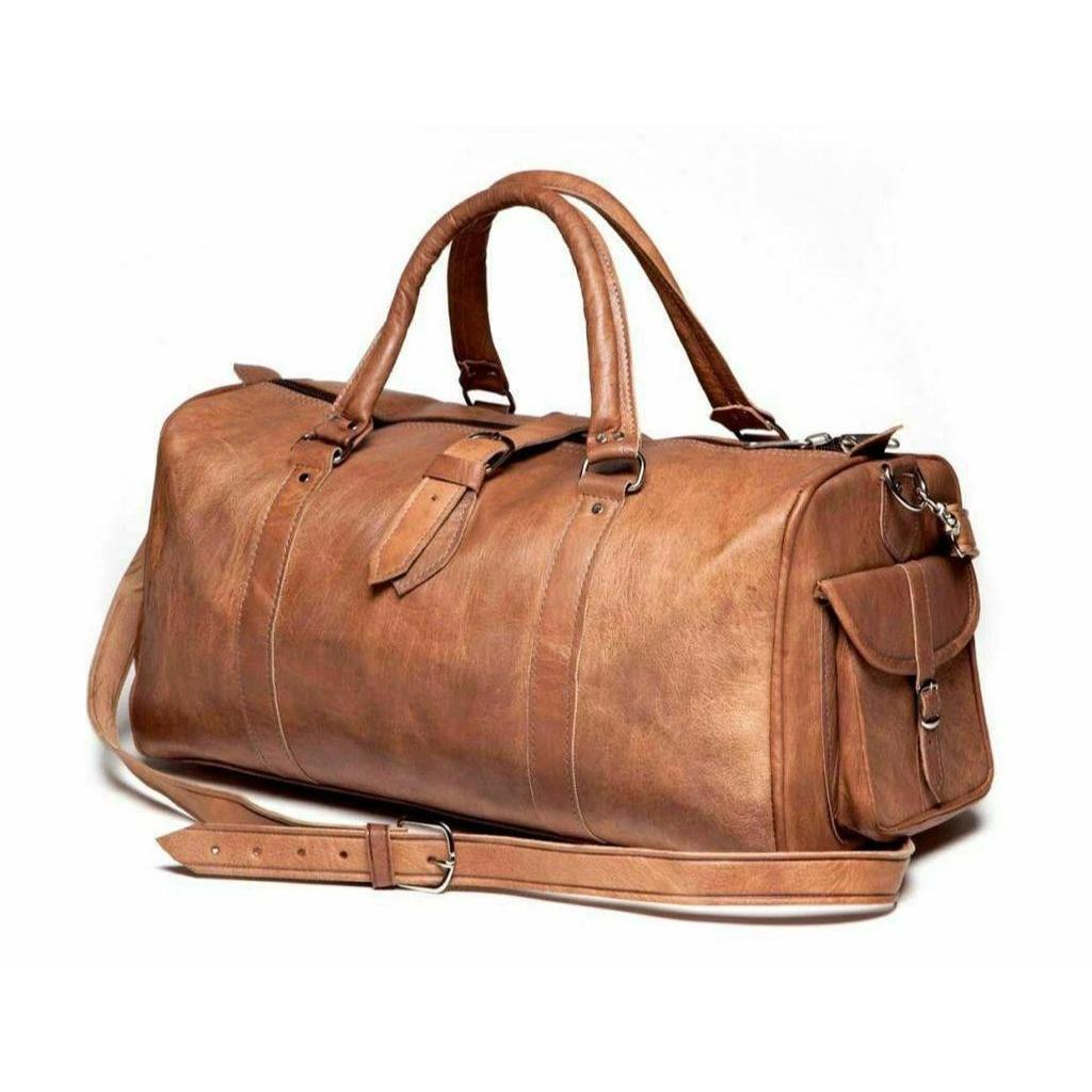 Men Travel Bag Genuine Duffel Luggage Gym Weekend Top-Quality Leather