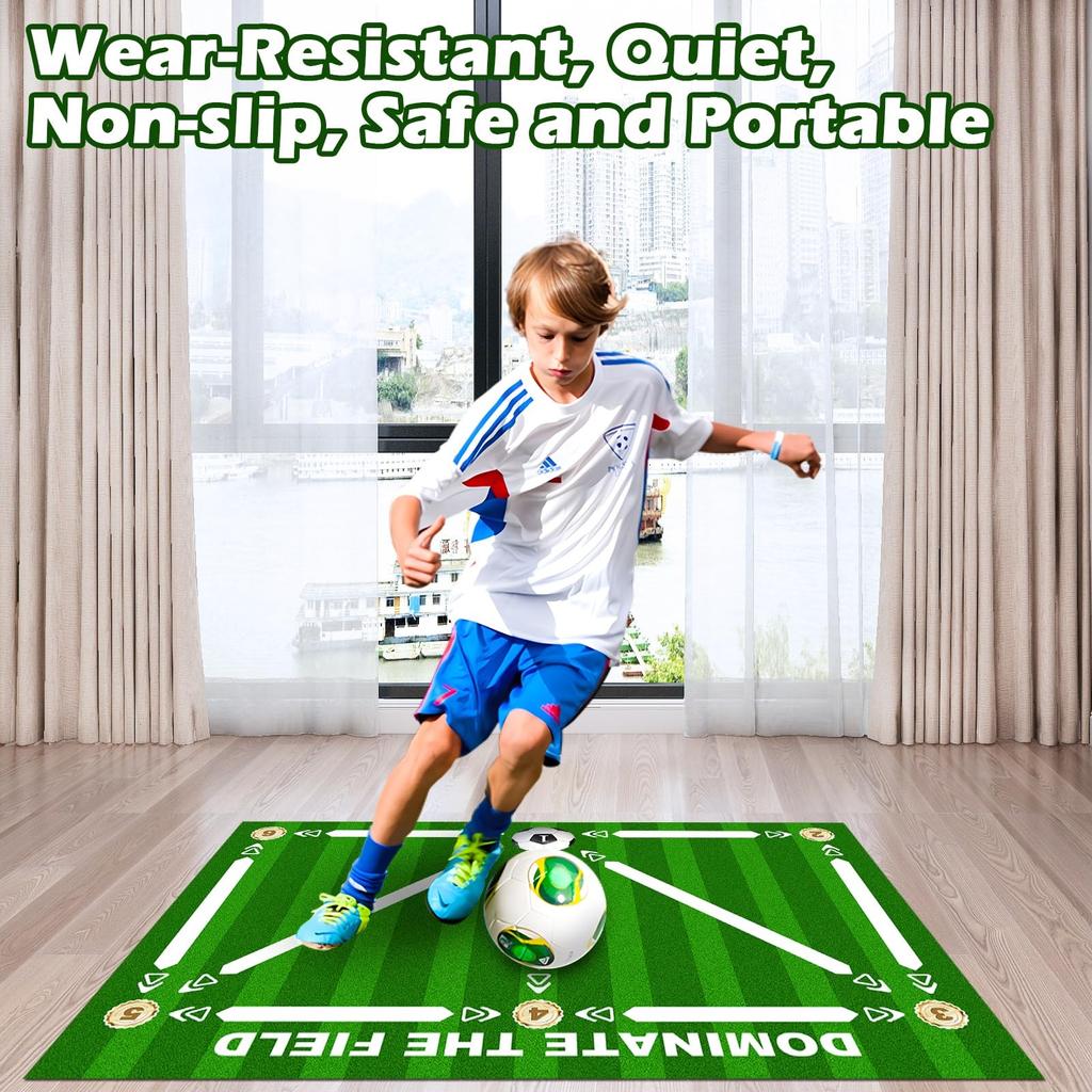 Soccer Footwork Training Mat Non Slip Indoor Exercise Floor Mat Soundproof Fitness Mat for Agility and Coordination Practice