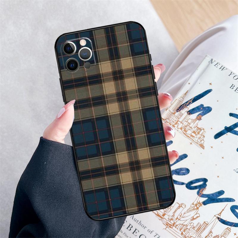 Scottish Plaid Warm Plaid Phone Case For iPhone 14 15 16 Pro Max 12 13 Mini 11 Pro Max XR 15 16 Plus 16e Cover Coque