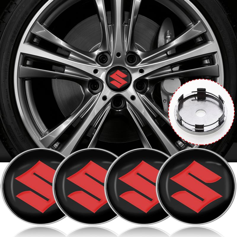 4pcs 60mm Car Wheel Center Hub Center Cap Rim Hub Dustproof Cover Emblemem for Suzuki Swift Samurai Sport Jimny Grand Vitara Alto GW250 Splash Swace