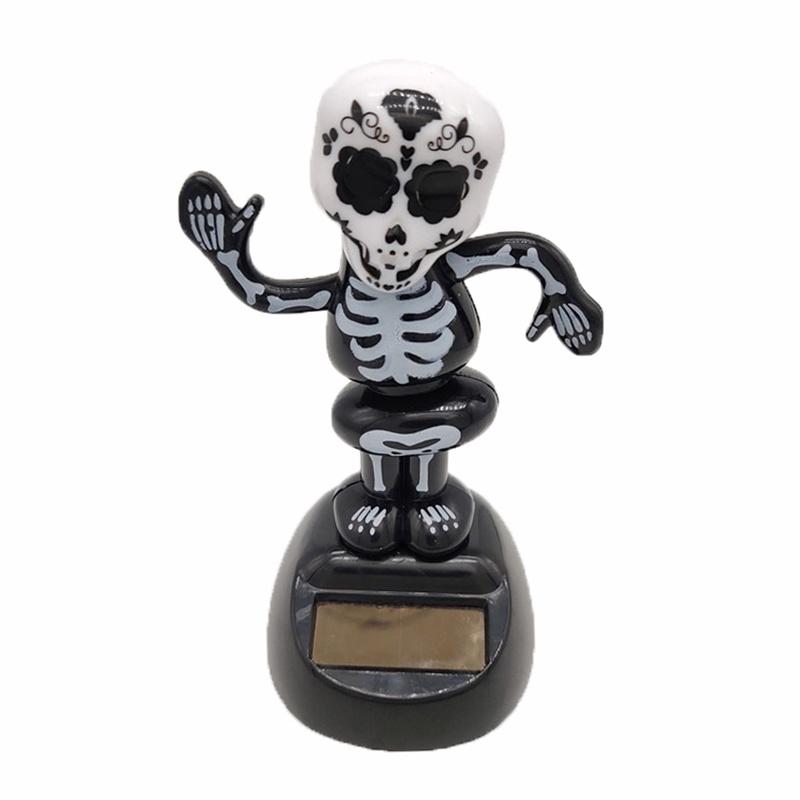 

Delightful Solar Power Shaking Head Skeleton Halloween Ornaments Action Figure Gift Toy For Kids