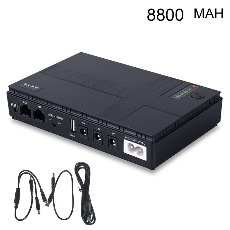 8800mAh/10400mAh Uninterruptible Power Supply DC 5V 9V 12V UPS Power Supply For Wifi Router Security Camera