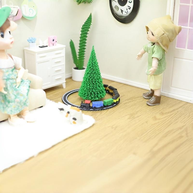 1 Set Sandbox Building Accessory 1:12 Scale Dollhouse Mini Train Kit With Track Realistic Railway Model Decor Photo Props