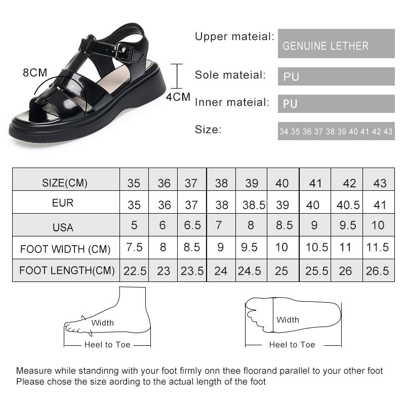 Fashion AIYUQI Women Sandals Summer 2025 New Genuine Leather Wedge Women Sandals Open Toe Roman Sandals Women