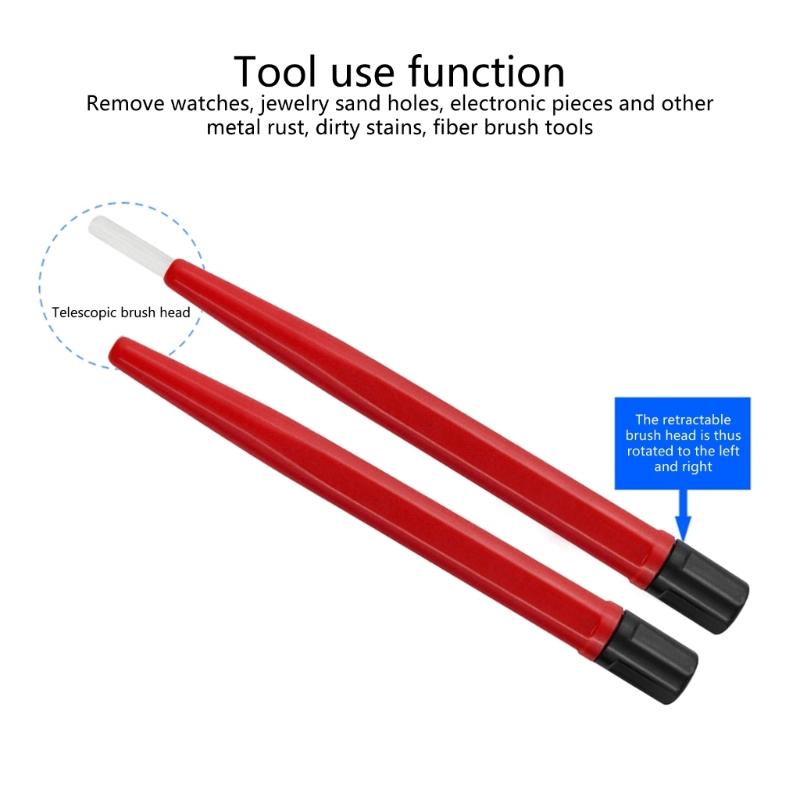 Rust Removal Brush Pen Glass Fiber/Brass/Steel Brush Pen Shape Watch Repair Parts Polishing Cleaning Repair Tool