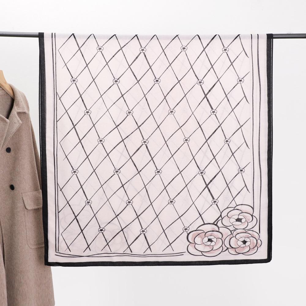 

Новый клетчатый шарф средней длины женский Ins Design Sense of The Four Seasons универсальная легкая шаль из искусственного хлопка и льна 180*90cm