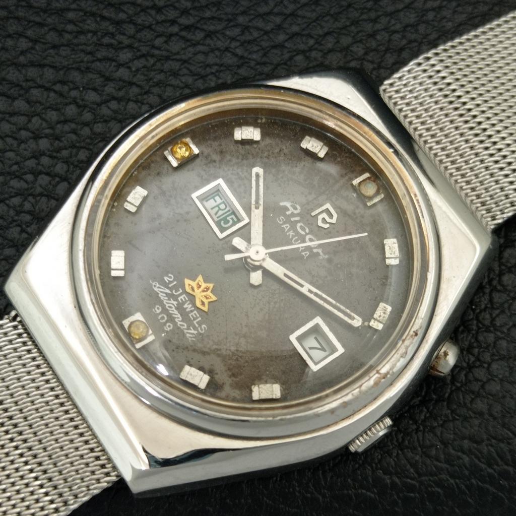 DAY @ 9 VINTAGE RICOH R31 AUTOMATIC JAPAN MENS ORIGINAL DIAL WATCH A709443-1