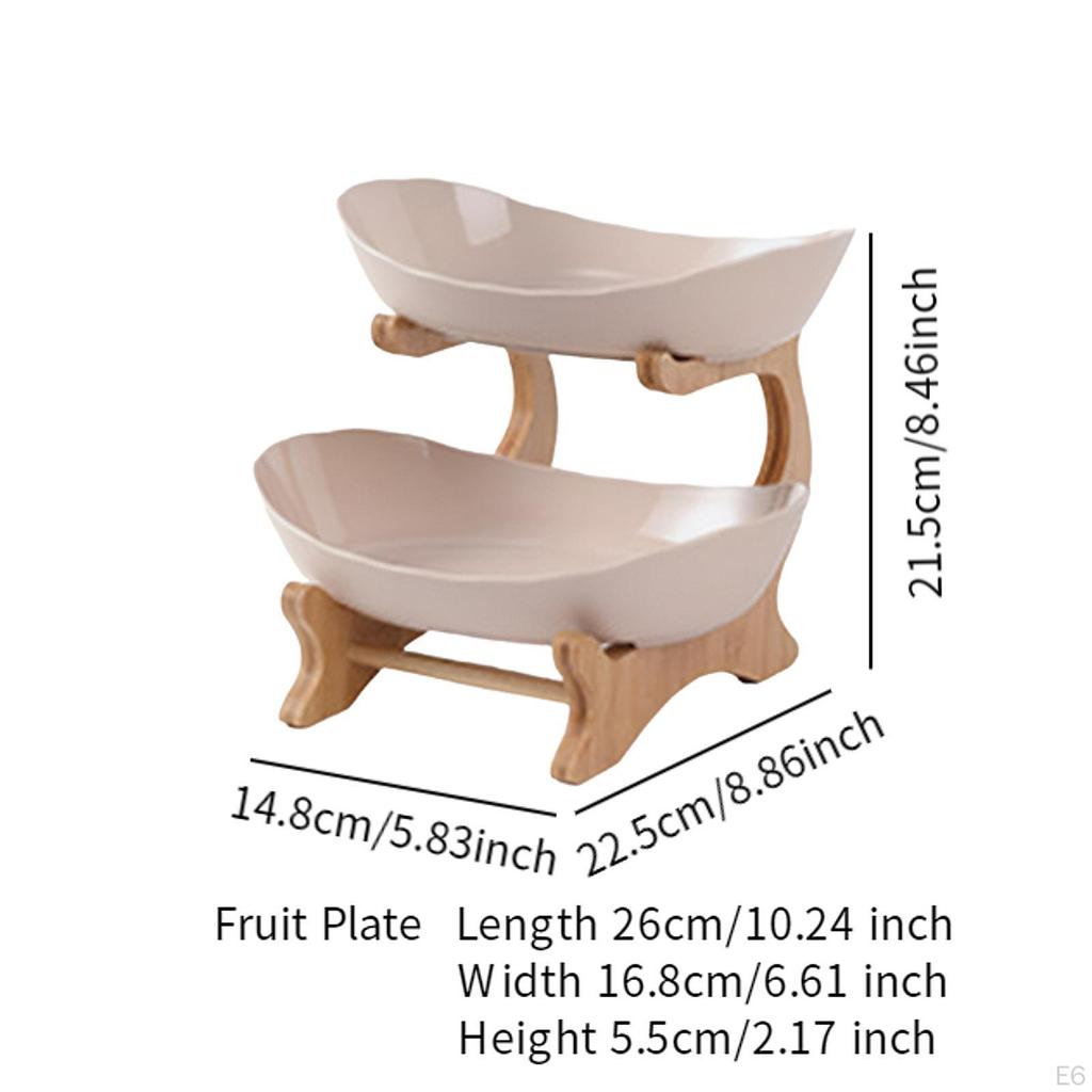 Snack Serving Tray Dried Fruit Organizer Plate with Holder Dishes Dessert for