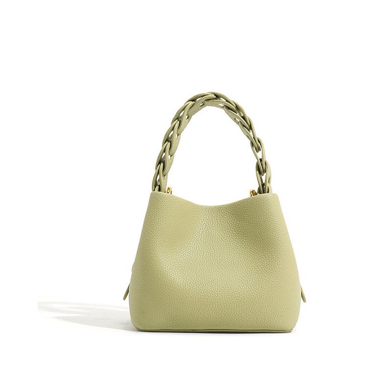Spring New Product Soft Leather Vegetable Basket Bag Premium Commuter Single Shoulder Crossbody Bag Mini Bucket Handbag for Women