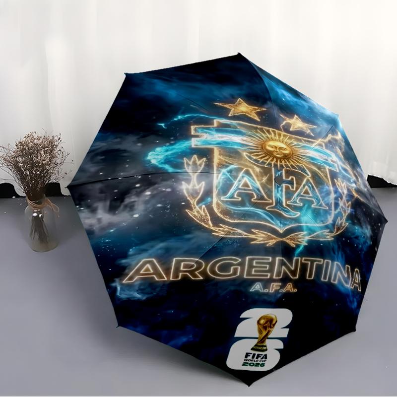 Printed Argentina Football Printed Folding Umbrella,Outdoor,Leisure,And Travel Umbrella,Durable Umbrella Fabric,Birthday And Holiday Gift