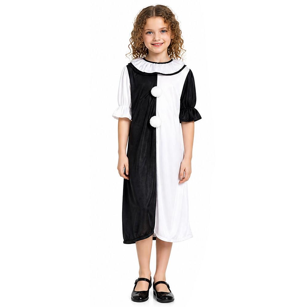 Halloween Costume Pennywise Black White Clown Cosplay Party Outfit Adult Scary Joker Suit
