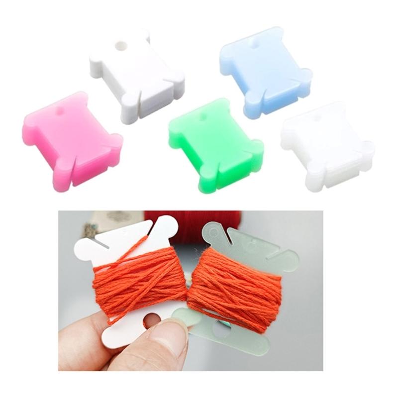 Floss Winder with Embroidery Thread Bobbins Embroidery Thread Cards Crosses Stitching Yarn Cards Floss Bobbins for Craft
