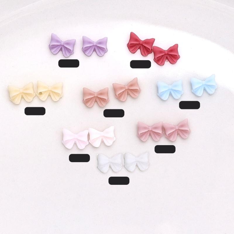 50 Stück Schleifen Nagelanhänger Einfache Schleife Nagelkunst Dekorationen Schleifen Designs Nagelzubehör Harzschleifen Nagel Strasssteine Geschenke