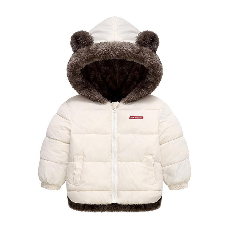 Overbekledning Gutteklær (Størrelser 4 år og oppover) Barn Gutter Vinter Varm Pelskant Hette Polstret Kåpe Jakke Parka Yttertøy 2-5 År