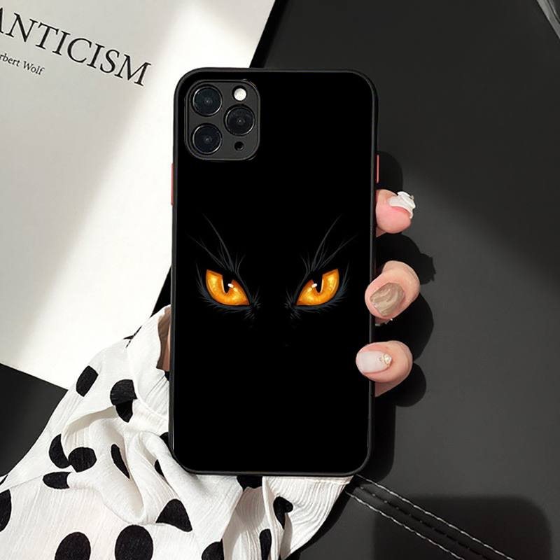 Black Cat Staring Eye On Phone Case for iPhone 11 12 13 mini pro XS MAX 8 7 6 6S Plus X 5S SE 2020 XR case