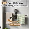 3-Bar Towel Rack Suction Cup Rotating Towel Hanger Bath Towel Rack  for Kitchen&Bathroom