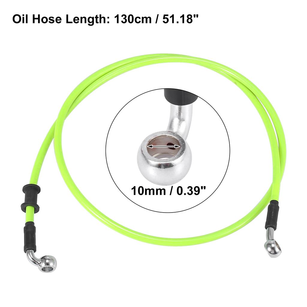 Motoforti Universal 40cm Motorcycle Brake Clutch Oil Hose Line Pipe Green Hydraulic Reinforced Stainless Steel Braided Hose