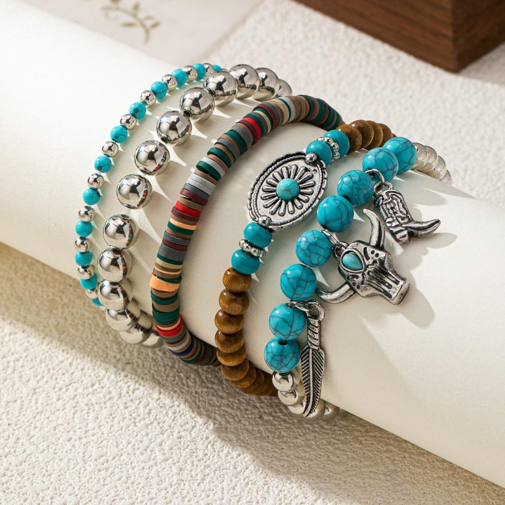 The New Women Bracelets Denim-style Artificial Turquoise Collection