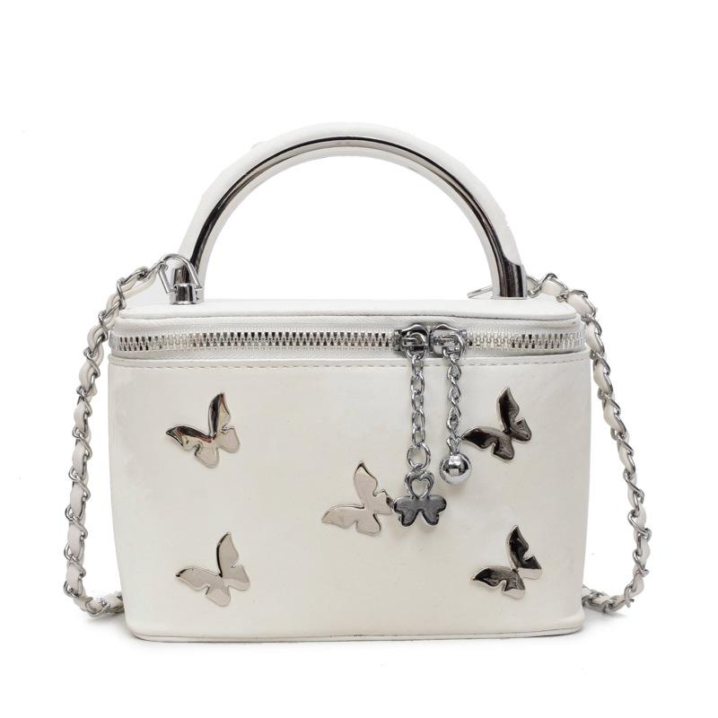 Fashion versatile chain small square bag women's new popular butterfly portable bucket bag shoulder messenger bag